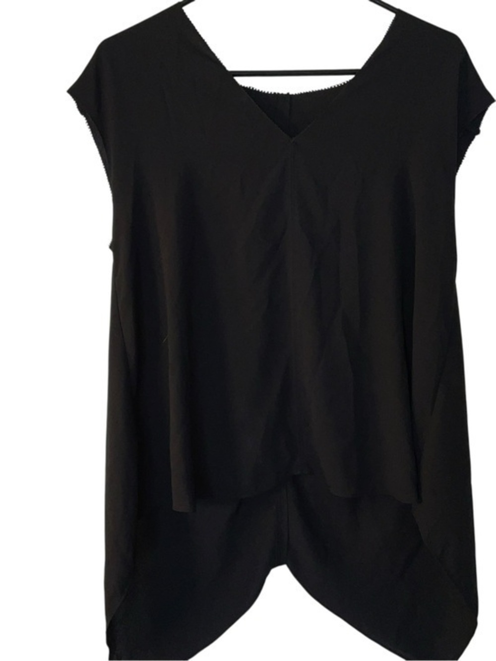 RACHEL Rachel Roy Black V-Neck Asymmetric Hem Top